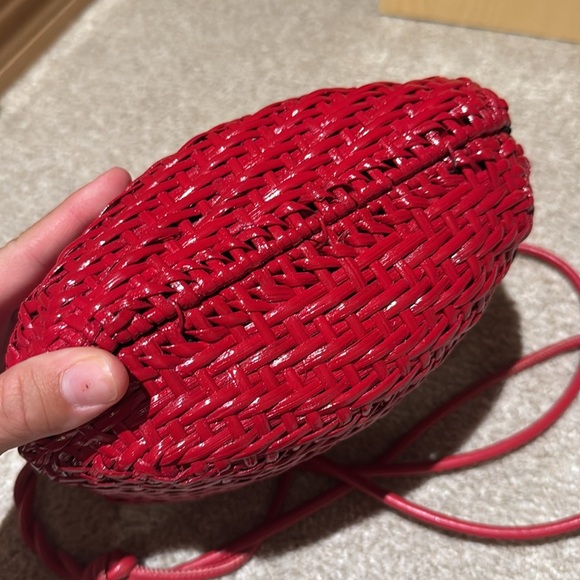 Zara Red Woven Shoulder Bag - Picture 5 of 5